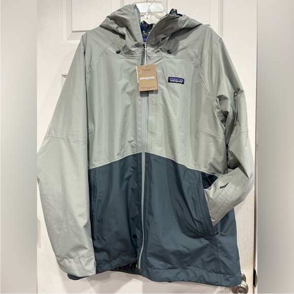 Patagonia Women's M Medium 3-in-1 Powder Town Jacket Ski Sleet Green Grey NWT - Picture 1 of 14